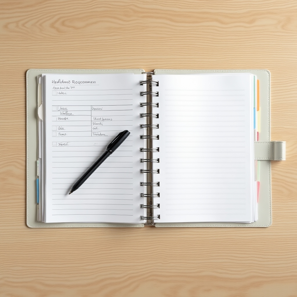 Professional carefully reviewing and organizing tax documents on a clean workspace